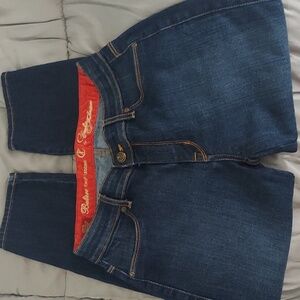 CJ By Cookie Johnson Dark Denim Believe Crop Leggings Jeans Sz 25